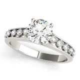 14kt gold Single Row Engagement Ring Prong Set