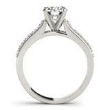 14kt gold Single Row Engagement Ring Prong Set