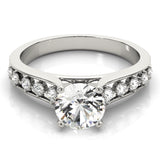 14kt gold Single Row Engagement Ring Prong Set