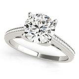 14kt gold Single Row Engagement Ring Channel Set