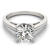 14kt gold Single Row Engagement Ring Channel Set