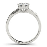 14kt gold Single Row Engagement Ring Prong Set