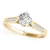14kt gold Single Row Engagement Ring Channel Set
