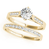14kt gold Single Row Engagement Ring Channel Set