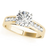 14kt gold Single Row Engagement Ring Channel Set