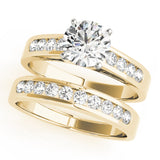 14kt gold Single Row Engagement Ring Channel Set