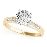 14kt gold Single Row Engagement Ring Channel Set