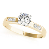 14kt gold Single Row Engagement Ring Channel Set