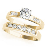 14kt gold Single Row Engagement Ring Channel Set