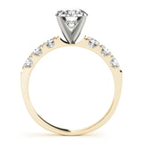 14kt gold Single Row Engagement Ring Prong Set