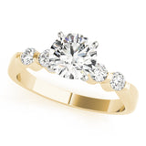 14kt gold Single Row Engagement Ring Prong Set