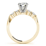 14kt gold Single Row Engagement Ring Prong Set