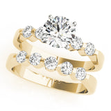 14kt gold Single Row Engagement Ring Prong Set