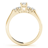 14kt gold Single Row Engagement Ring Prong Set