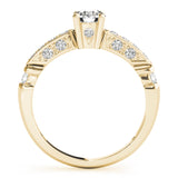 14kt gold Single Row Engagement Ring Channel Set