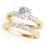 14kt gold Single Row Engagement Ring Prong Set