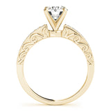 14kt gold Single Row Engagement Ring Prong Set