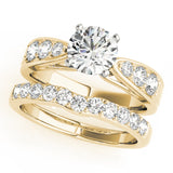 14kt gold Single Row Engagement Ring Channel Set