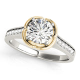 14kt gold Single Row Engagement Ring Prong Set