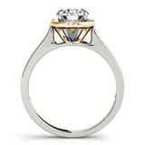 14kt gold Single Row Engagement Ring Prong Set