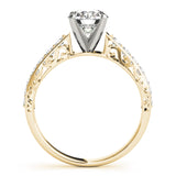 14kt gold Single Row Engagement Ring Prong Set