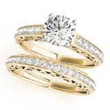 14kt gold Single Row Engagement Ring Prong Set