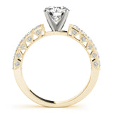 14kt gold Single Row Engagement Ring Prong Set