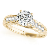 14kt gold Single Row Engagement Ring Prong Set