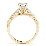 14kt gold Single Row Engagement Ring Prong Set