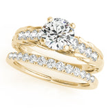 14kt gold Single Row Engagement Ring Prong Set