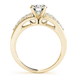 14kt gold Single Row Engagement Ring Prong Set