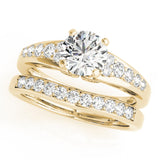 14kt gold Single Row Engagement Ring Prong Set