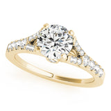 14kt gold Single Row Engagement Ring Prong Set