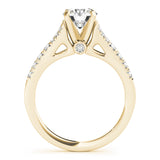 14kt gold Single Row Engagement Ring Prong Set