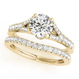 14kt gold Single Row Engagement Ring Prong Set