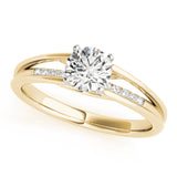 14kt gold Single Row Engagement Ring Prong Set