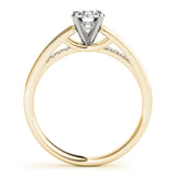 14kt gold Single Row Engagement Ring Prong Set