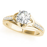 14kt gold Single Row Engagement Ring Prong Set