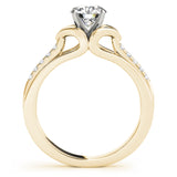 14kt gold Single Row Engagement Ring Prong Set