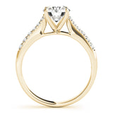 14kt gold Single Row Engagement Ring Prong Set