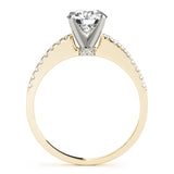 14kt gold Single Row Engagement Ring Prong Set