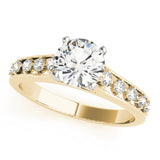 14kt gold Single Row Engagement Ring Prong Set