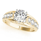14kt gold Single Row Engagement Ring Prong Set