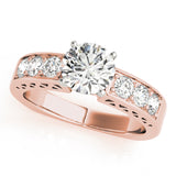 14kt gold Single Row Engagement Ring Channel Set