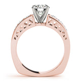 14kt gold Single Row Engagement Ring Channel Set
