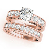 14kt gold Single Row Engagement Ring Channel Set