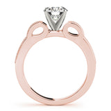 14kt gold Single Row Engagement Ring Prong Set