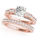 14kt gold Single Row Engagement Ring Prong Set
