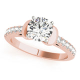 14kt gold Single Row Engagement Ring Prong Set