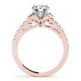 14kt gold Single Row Engagement Ring Prong Set